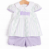 Wisteria Lanes Ruffle Short Set, Purple