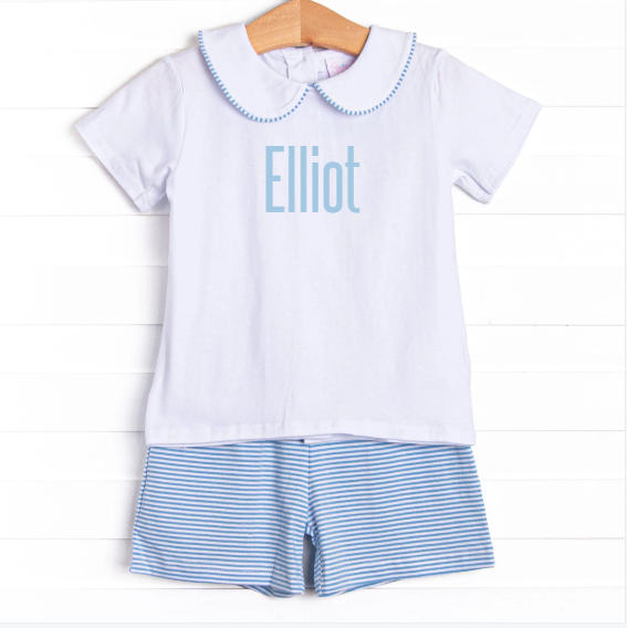 Elliot Short Set, Medium Blue Stripe