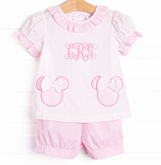 Minnie Memories Applique Bloomer Set, Pink