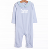 Carter Pima Romper, Blue Stripe