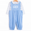 Berry Blue Buds Romper Set, Blue