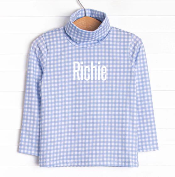 Richie Turtleneck, Blue Gingham