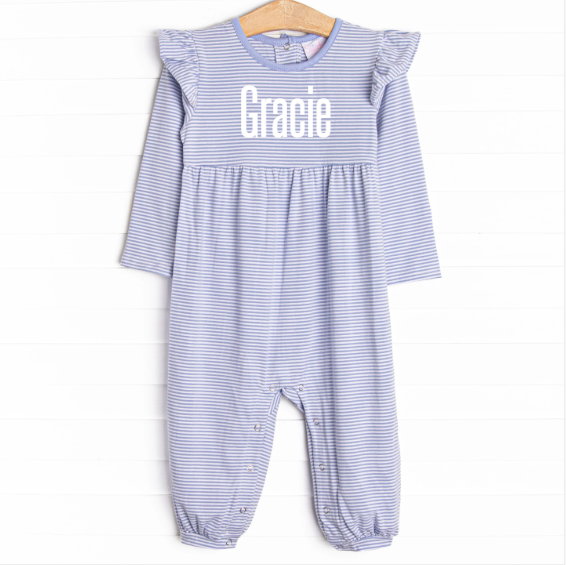 Gracie Romper, Periwinkle Stripe