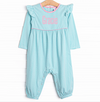 Gracie Romper, Pink and Mint Stripe