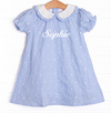 Celebration Sunday Embroidered Dress, Blue