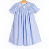 Easter Wishes Smocked Bishop Dress, Blue