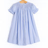 Easter Wishes Smocked Bishop Dress, Blue