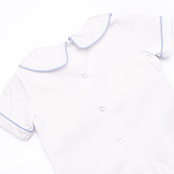 Peter Cottontail Smocked Short Set, Blue