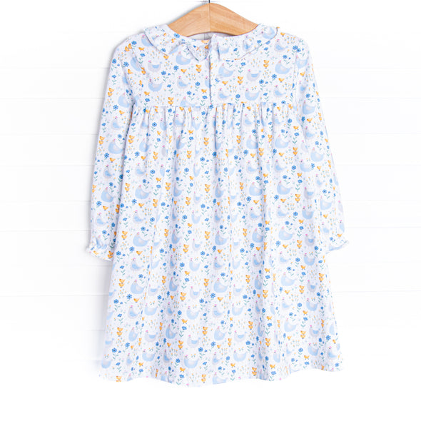 Chicks and Chirps Dress, Blue