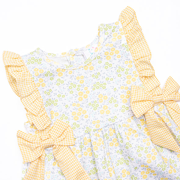 Bows And Buds Dress, Yellow