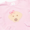 Bow Wow Applique Ruffle Shirt, Pink Stripe