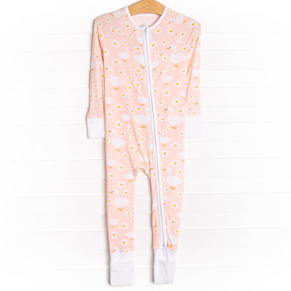 Swan Lake Snuggles Bamboo Zippy Pajama, Peach