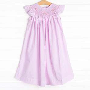 Dip and Dive Smocked Bishop Dress, Pink