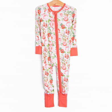 Springtime Slumber Bamboo Zippy Pajama, Red