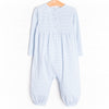 Reaching New Heights Applique Romper, Blue Stripe