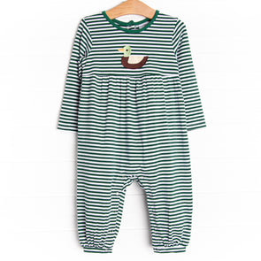 Fly By Friends Applique Romper, Green