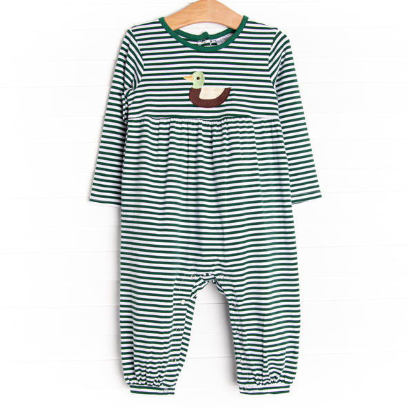 Fly By Friends Applique Romper, Green