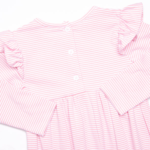 Reaching New Heights Applique Romper, Pink Stripe