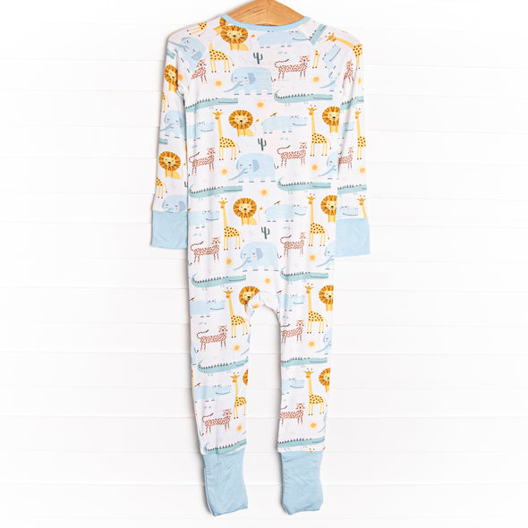 Wild Friends Bamboo Zippy Pajama, Blue