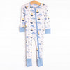 Whales and Sails Bamboo Zippy Pajama, Blue