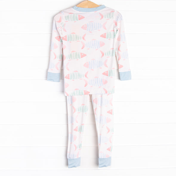 Watercolor Wonders Bamboo Pajama Set, Blue