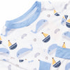 Whales and Sails Bamboo Pajama Set, Blue