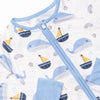 Whales and Sails Bamboo Zippy Pajama, Blue