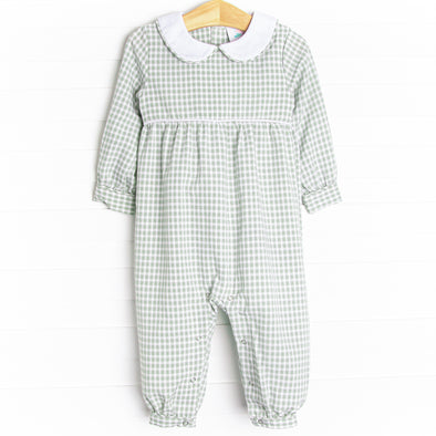 Reed Romper, Green Gingham