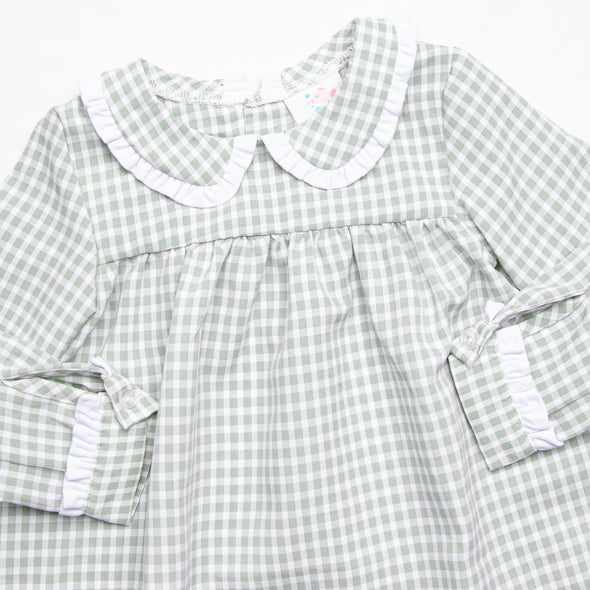 Reed Dress, Green Gingham