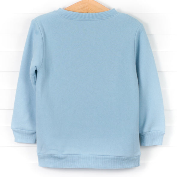 Chugging Along Embroidered Sweatshirt, Blue