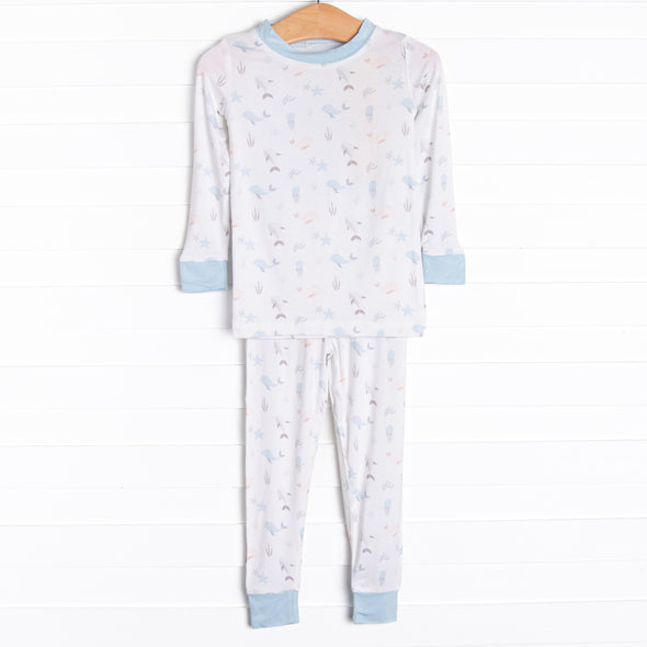 Deep Sea Dreamer Bamboo Pajama Set, Blue