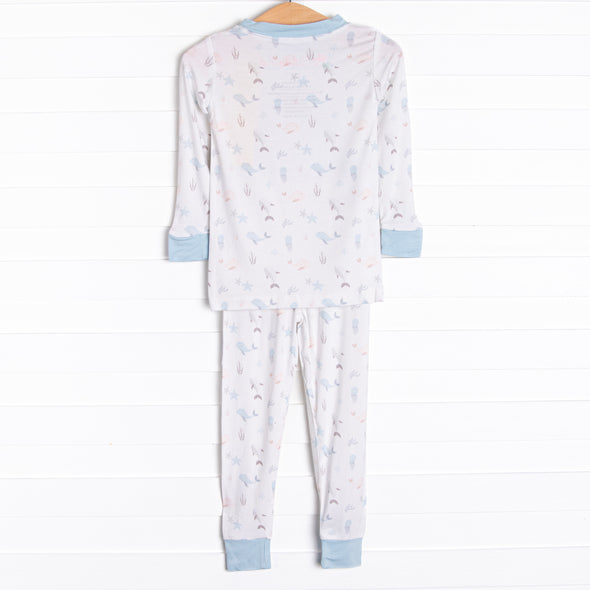 Deep Sea Dreamer Bamboo Pajama Set, Blue