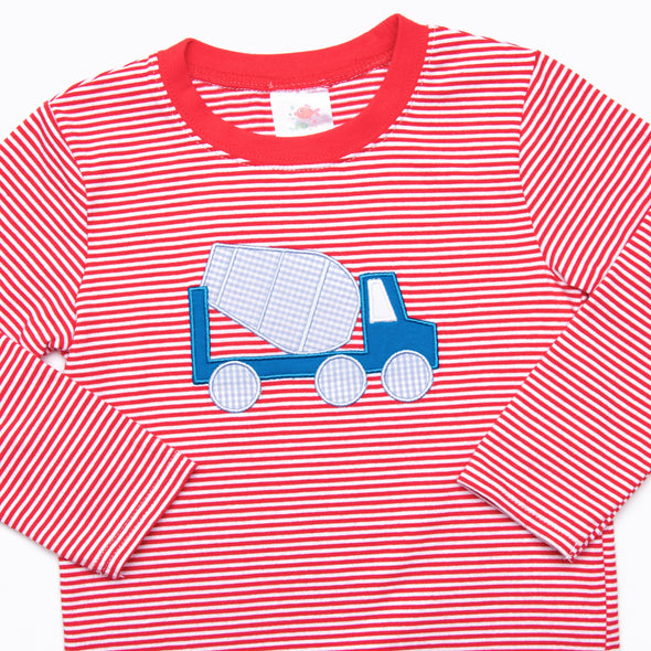 Mr. Mixer Applique Shirt, Red Stripe