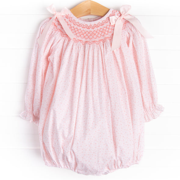 Bow Me Away Smocked Bubble, Pink