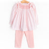 Bow Me Away Smocked Legging Set, Pink