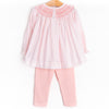 Bow Me Away Smocked Legging Set, Pink