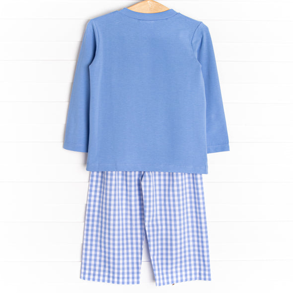 Concrete Cutie Smocked Pant Set, Blue