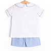 Peter Cottontail Smocked Short Set, Blue