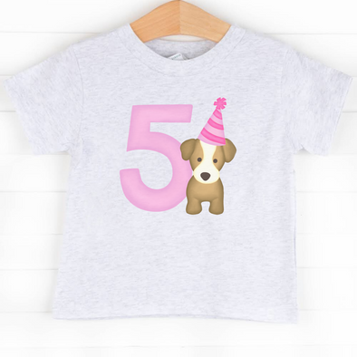 Party Pup 5th Birthday, Girls Graphic Tee