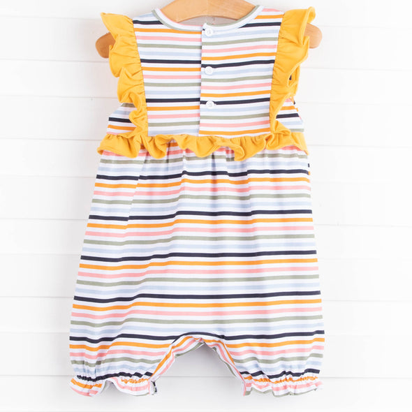 Morgan Bubble Romper, Yellow Stripe