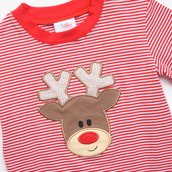 Ralphie the Reindeer Applique Pant Set, Red