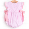 Birthday Girl Smocked Side Tie Bubble, Pink