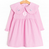 Whimsical Wings Embroidered Dress, Pink